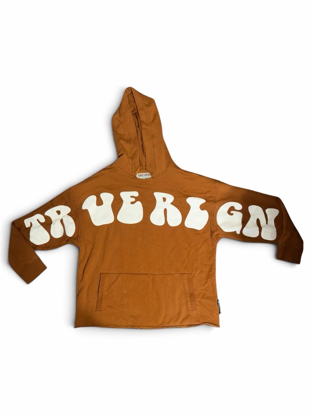 True Religion Burnt Orange Logo Pullover Hoodie